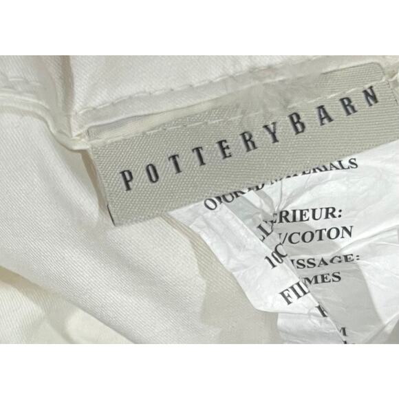 Pottery Barn Navin Printed Pillow Cover Linen Cotton 22x22 with Feather Insert - Picture 7 of 8